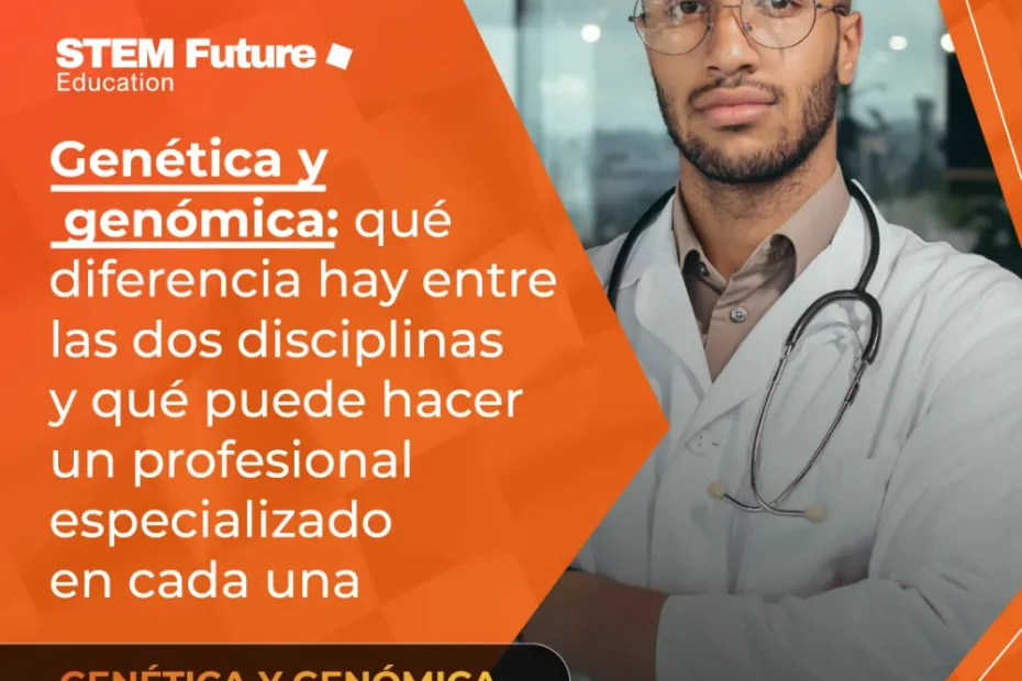 Profesional médico con gafas capacitado en genética y genómica