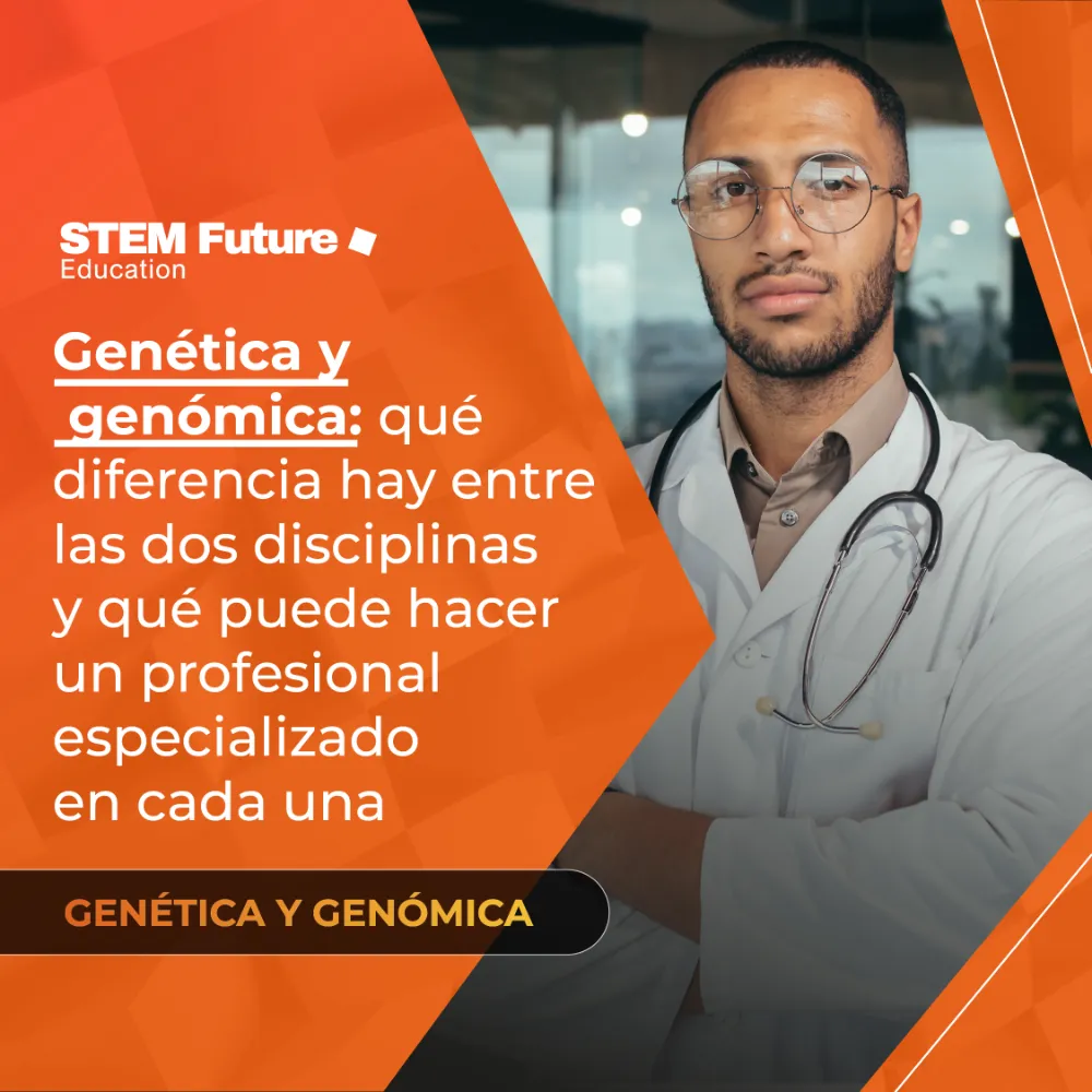Profesional médico con gafas capacitado en genética y genómica